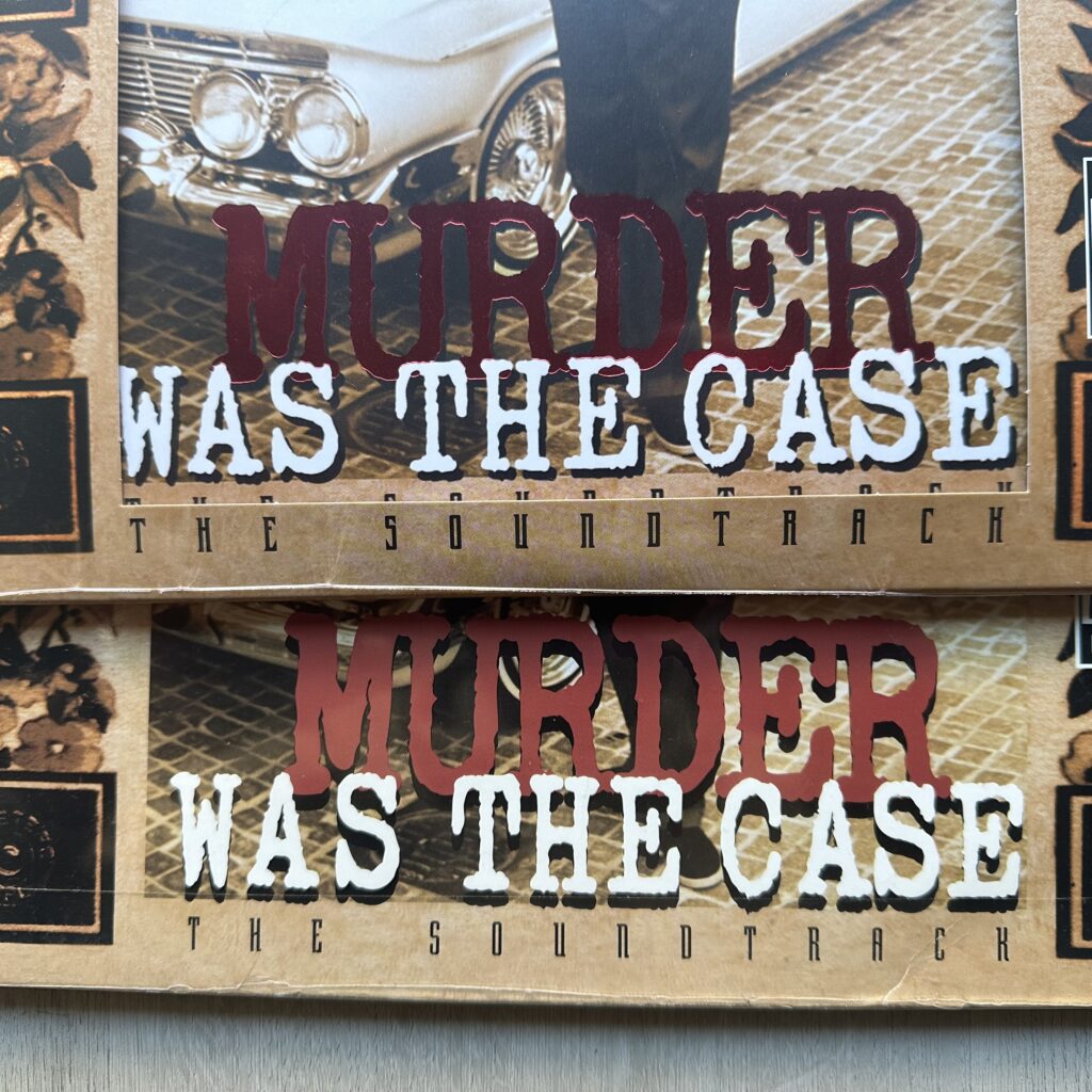 Murder Was The Case vinyl font comparison